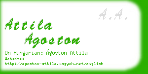 attila agoston business card